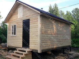БАНЯ ИЗ БРУСА 5×5 «Б47» (25 кв.м., 1 этаж, 5 на 5, с просторной комнатой отдыха, душевой и парной)