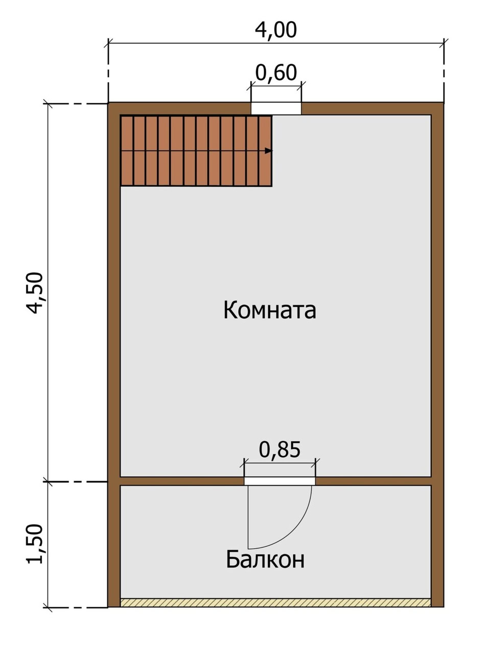 БАНЯ ИЗ БРУСА 6×6 «Б1» (60 кв.м., 2 этажа, 6 на 6, с мансардой, террасой и балконом) — фото 4
