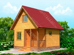 БАНЯ ИЗ БРУСА 6×6 «Б3» (60 кв.м., 2 этажа, 6 на 6, с мансардой, террасой и комнатой отдыха)